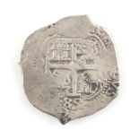 Property of a deceased estate - a 1689 COB 8 Reales ('Piece of Eight') silver coin from the