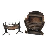 Property of a gentleman - a Regency style cast iron fire basket; together with another fire basket