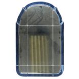 Property of a lady - an Art Deco wall mirror with blue tinted border, 36.2ins. (92cms.) high.