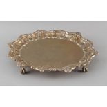 Property of a deceased estate - an Edwardian silver salver, with talon & ball feet, Robert Pringle &