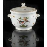Property of a deceased estate - a Herend Rothschild Birds pattern ice pail, 7.5ins. (19cms.) high.