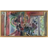 Property of a lady - Vasseur (?) (20th century) - INTERIOR SCENE - oil on Rowney canvas, 12 by