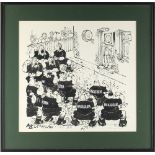 Property of a deceased estate - Edward McLachlan (b.1940) - 'HAKAGRAM', A CARTOON - ink drawing,