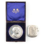 Property of a deceased estate - a 19th century unmarked silver presentation medal or medallion, by