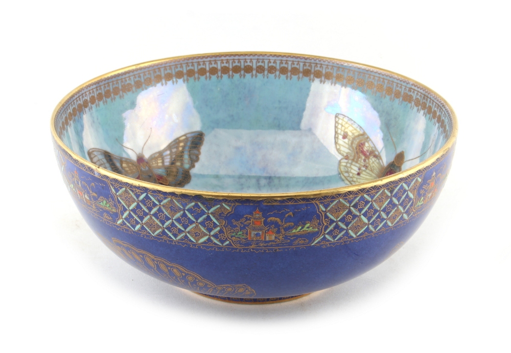 Property of a lady - a Carlton Ware Armand lustre bowl, the interior painted with four - Image 2 of 2