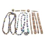 Property of a lady - eight assorted micromosaic bracelets & brooches; together with two Venetian