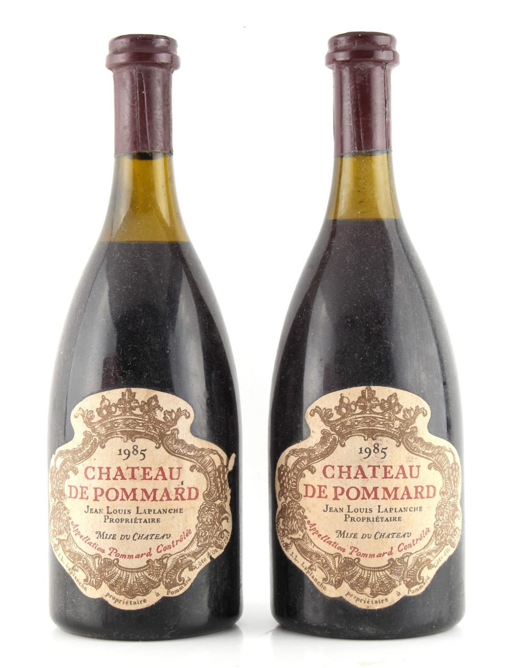 Property of a lady - wine - burgundy - Chateau de Pommard, 1985, two bottles (2).