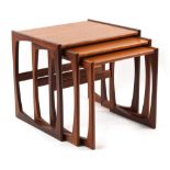 Property of a lady - a G-Plan teak nest of three rectangular topped tables, model 3602, the
