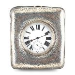 Property of a lady - an early 20th century silver fronted easel cased Goliath size pocket watch, the
