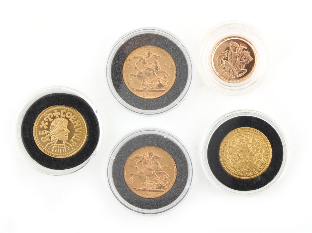 Property of a deceased estate - gold coins - an Edward VII 1903 gold full sovereign, Melbourne mint;