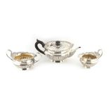 Property of a lady - a late Victorian silver three piece tea-set, Walter & John Barnard, London