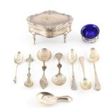 Property of a gentleman - an early 20th century silver dressing table jewellery box, with engraved
