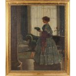 Property of a deceased estate - W.R. Adams (early 20th century) - INTERIOR SCENE WITH A YOUNG LADY