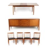 Property of a gentleman - a good quality Gordon Russell style teak sideboard, with tambour doors,