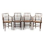 Property of a gentleman - Leonard Wyburd (1865-1958) for Liberty & Co. - a set of four cane seated