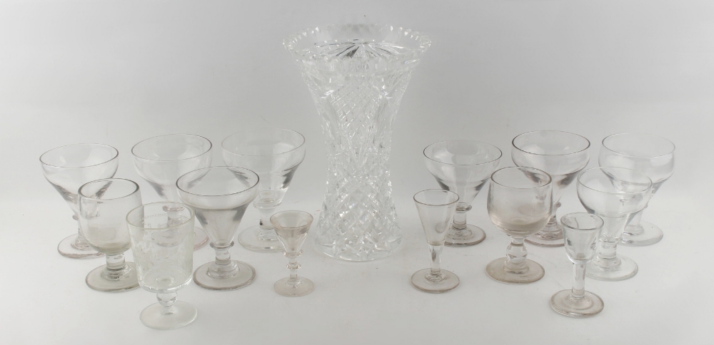 Property of a gentleman - a quantity of assorted glassware, Georgian & later, mostly rummers (a