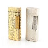 Property of a lady - a Dunhill gold plated lighter; together with a Dunhill silver plated lighter (