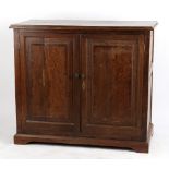 Property of a gentleman - an 18th century George III oak panelled two-door cupboard, 47.25ins. (