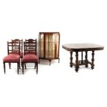 Property of a deceased estate - an early 20th century French walnut extending dining table, the