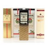 Property of a deceased estate - Scotch Whisky - Bells and Teachers, 5 bottles, in boxes (5).