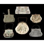 A private collection of handbags from a deceased estate - five vintage evening handbags; together