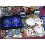 Doulton Brandy Glasses, caned and other paperweights, Mason's ware, cockerel, other ceramics:- One