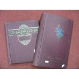 Two Early XX Century Postcard Albums, each with maroon covers embossed with flowers.