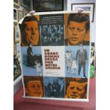 John F Kennedy Movie Poster 'Un Grande Homme Passa pa Notre Chemin'. Visa De Censure No 1549, for