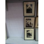 Three XX Century Silhouette Depicting a Courting Couple, and building scenes 24 x 18cm and