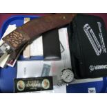 Blue Harmonica Set, cased, Lieblinge harmonica, Sheaffer and Cross pens, kukri, stop watch etc:- One