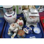 Franklin Mint Teapot, Imperial puppy, Swan Lake trinket box, etc:- One Tray