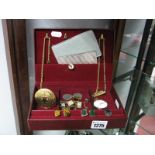 Everite Hunter Cased Pocketwatch, together with a chain, a card case, an openface pocketwatch,