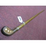 A Sunday Golf Club 'Sabbath Stick' Walking Cane, with graduated ivorine circular insets to club face