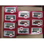 Ten OO Gauge Items Dapol Rolling Stock, boxed, box vans, ore wagons, brake van, condition very