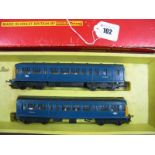Triang 'OO' Gauge Ref R157C Local Two Car Diesel Train, BR blue, boxed, condition fair to good,