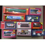 Ten "OO" Gauge Rolling Stock Wagons, Vans, Tanker, by Hornby, Lima, Tri-ang Hornby, including Hornby