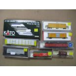 Nine 'N' Gauge Outline American Rolling Stock Wagons, by Like-Like Trains, Kato, Con-Cor and other