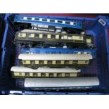 Thirteen "OO" Gauge Pullman Liveried Eight Wheeled Coaches, and Dummy Cars, by Hornby, Tri-ang