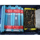 A Quantity (One Box - Approximately Forty) Peco Point Motors, plus ten HO/OO gauge Peco "Turnouts"
