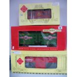 Three 'G' Scale American Outline Rolling Stock, boxed Bachmann 'Dairy Experts' box van,
