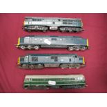 Four 'OO' Gauge Diesel Locomotives, all with significant over painting Lima Co.Co BR blue. Triang