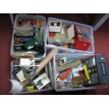 Contents of a "OO" Gauge Railway Modellers Workshop, including locomotive chassis, coaches,