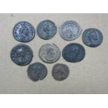 Nine Roman Antoniniani III Century Postimus, Florianus, Valerian II Struck After His Death,