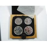 Olympic Games Proof Silver Coin Set, Montreal 1976, 10 Dollars (2), 5 Dollars (2), presented in a