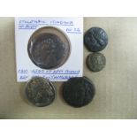 Greek Ptolemaic Kingdom, two bronze Greek cities, two silver Tetradrachm.