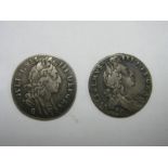 William III Sixpences, nice old collection tone, 1697 B and G mint noted both in fine condition.