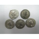 Roman Antoniniani x 5 Gordian III 238-244AD, various reverses, several high silver content, good