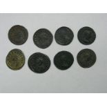 Eight Roman Antoniniani Late III Century Probus noted Temple with six coloums Carinus both Emperor