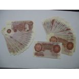 Twenty Eight Bank of England Ten Shillings Banknotes Chief Cashiers Noted, include O'Brien Beale,