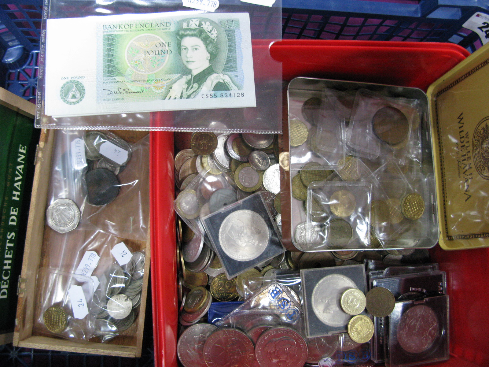 A Quantity of G.B. and Overseas Coinage Predominantly Base Metal But Some Silver Coins Noted,